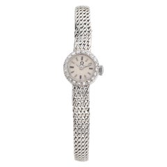 Omega Cocktail Montre-bracelet manuel en or blanc 14 carats