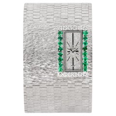 Omega Cocktail Diamond & Emerald Set Watch