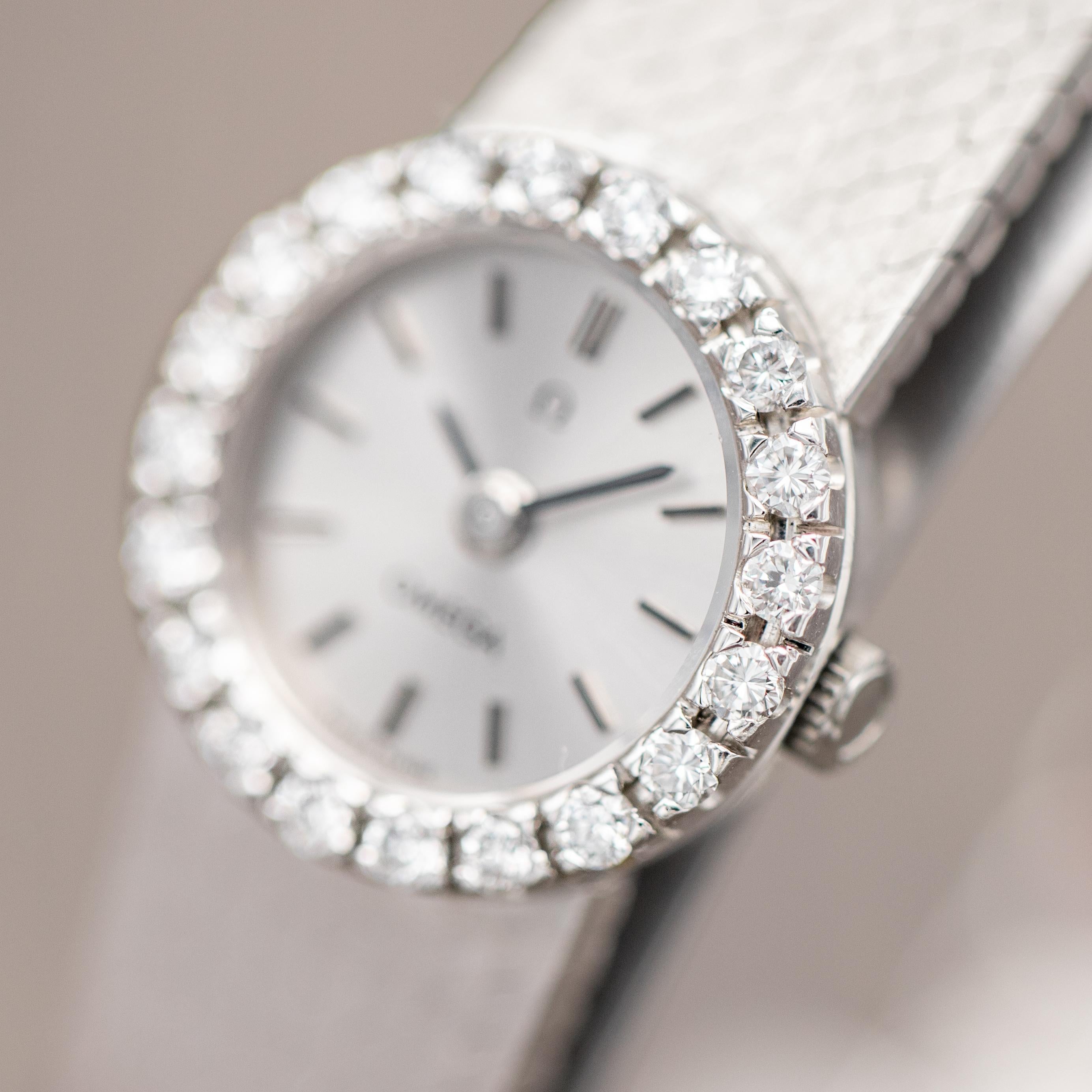 Women's Omega Cocktail - Vintage White Gold & Diamond Manual Wind Ladies' Watch For Sale