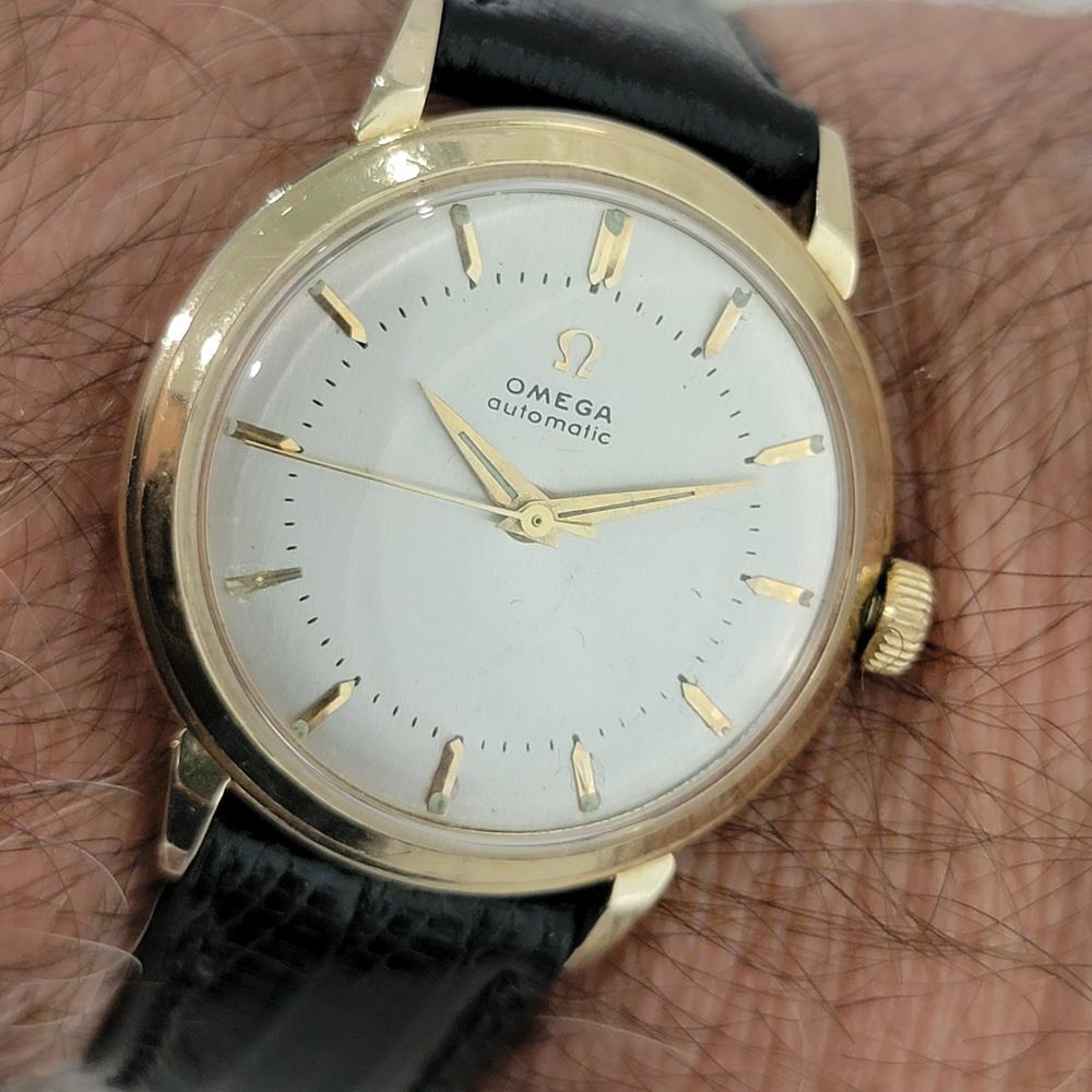 Omega Collection GX6525 34mm 14k Solid Gold Mens Automatic 1950s Vintage RA579 For Sale 9