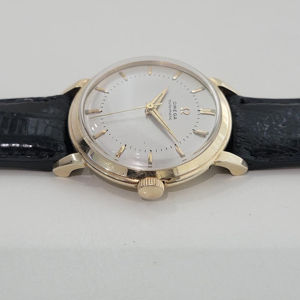 Omega Collection GX6525 34mm 14k Solid Gold Mens Automatic 1950s Vintage RA579 For Sale 1