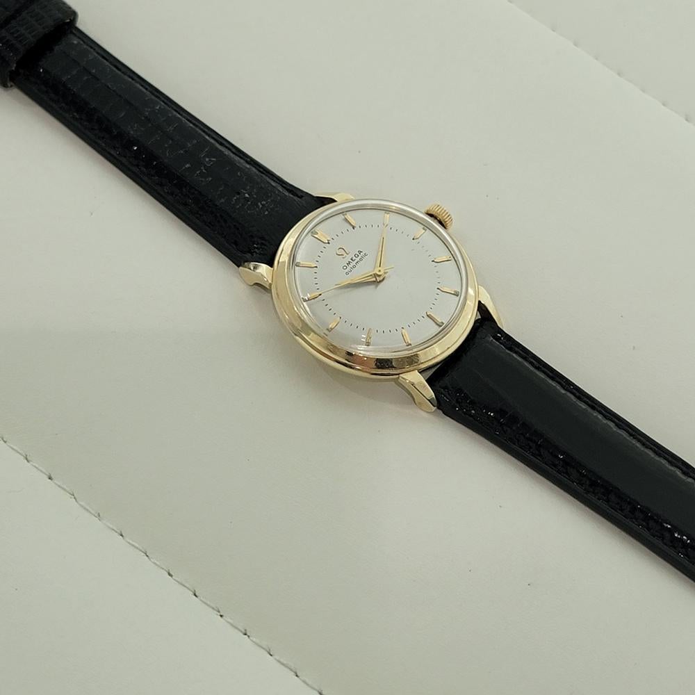 Omega Collection GX6525 34mm 14k Solid Gold Mens Automatic 1950s Vintage RA579 For Sale 3