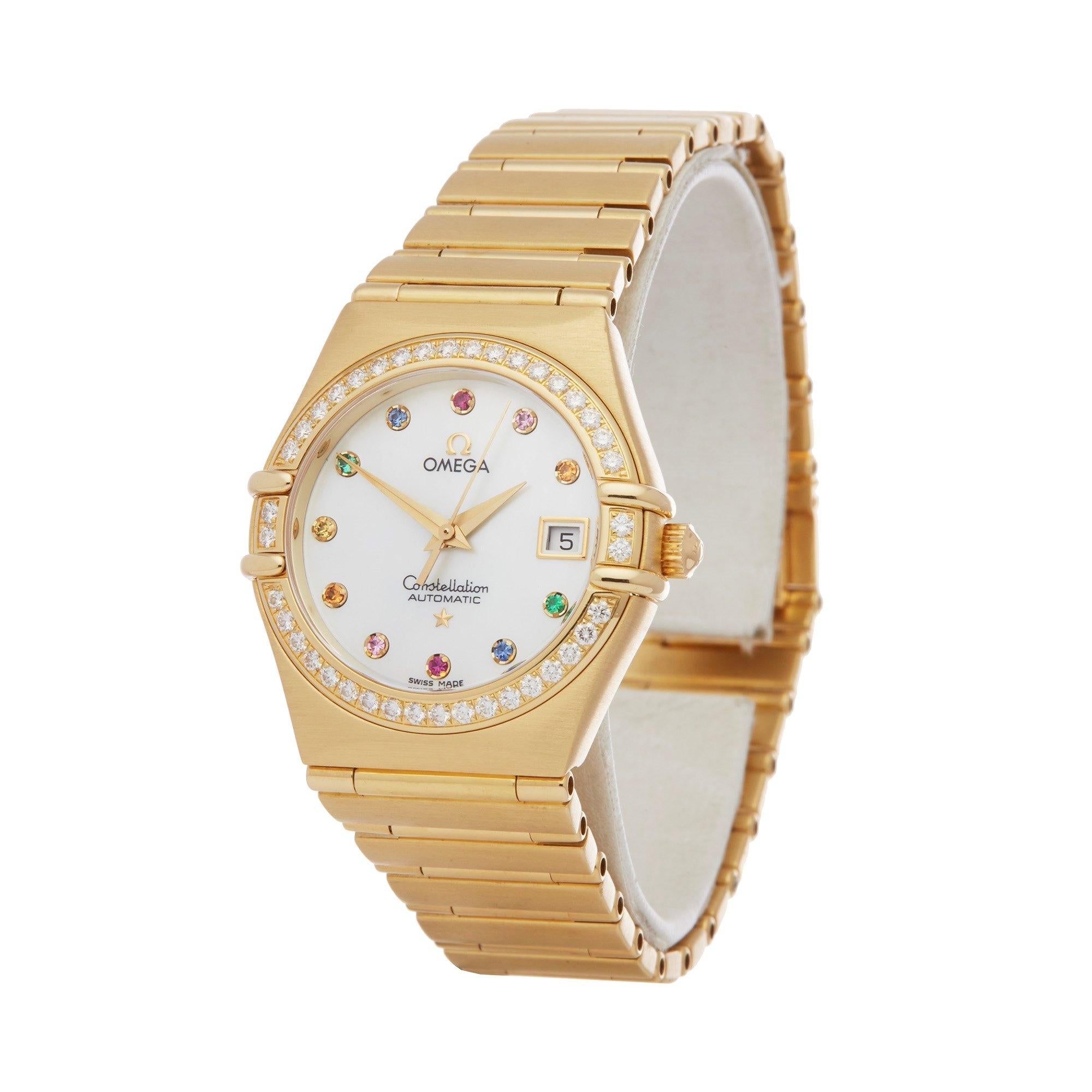 Xupes Reference: W007392
Manufacturer: Omega
Model: Constellation
Model Variant: 
Model Number: 1197.79.00
Age: 14-04-2011
Gender: Ladies
Complete With: Omega Box, Manuals & Guarantee
Dial: White With Gemstone Markers
Glass: Sapphire Crystal
Case