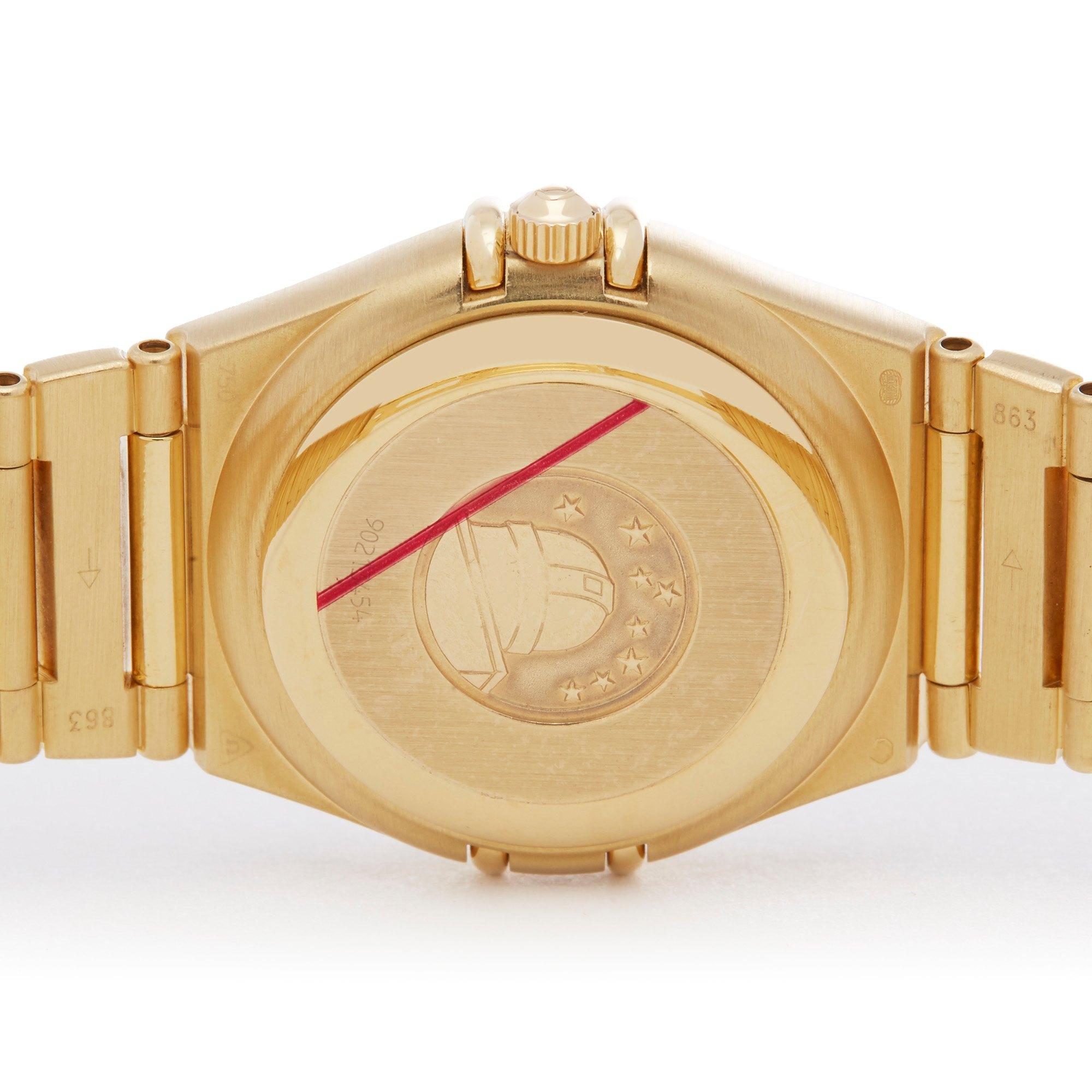 Brilliant Cut Omega Constellation 1197.79.00 Ladies Yellow Gold Iris Watch