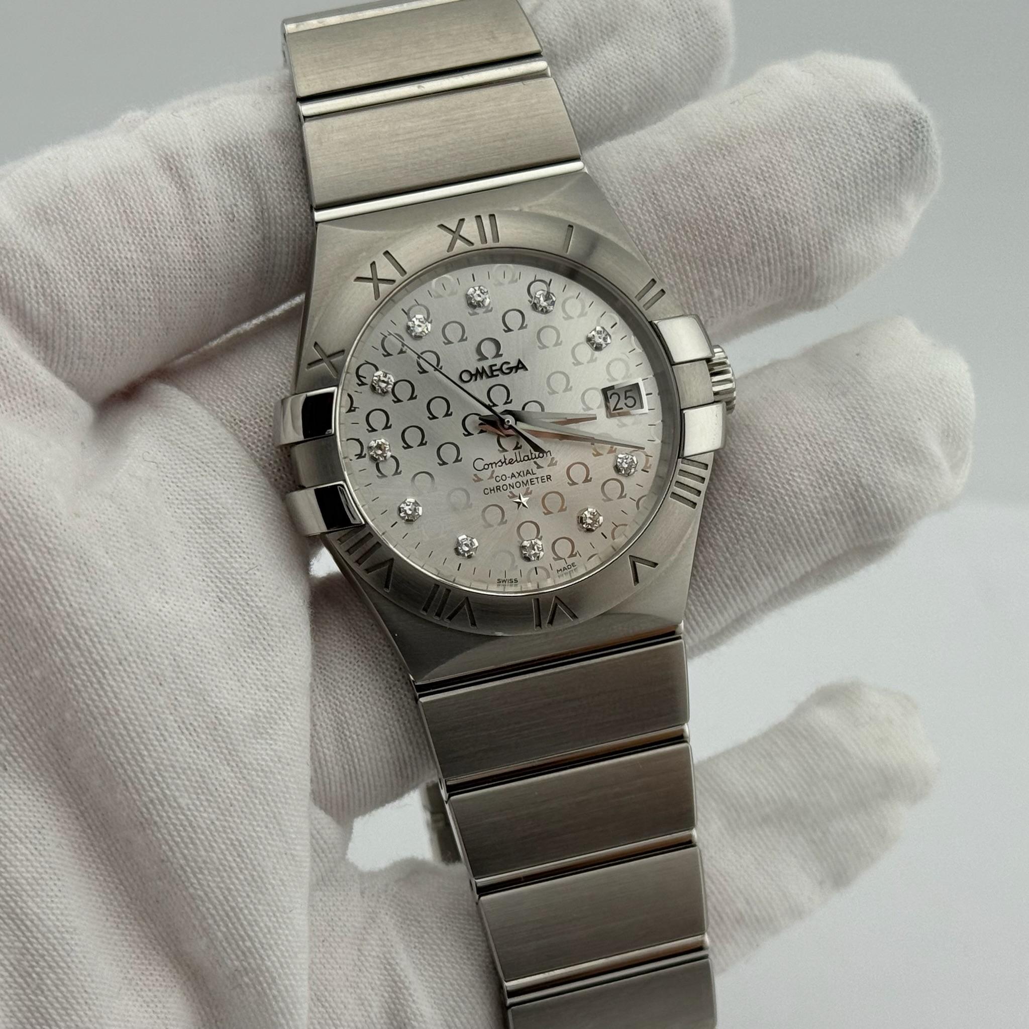 Omega Constellation 123.10.35.20.52.002 Plata Esfera Diamante Caja Papeles 35mm en venta 4