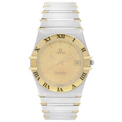 Omega Constellation 1431 or 18 carats avec cadran champagne et quartz pour hommes 3980876