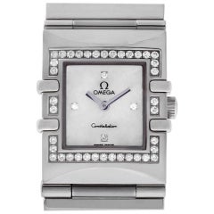 Used Omega Constellation 1528.76.00 Steel, Mother of Pearl Dial, Diamond Case Quartz