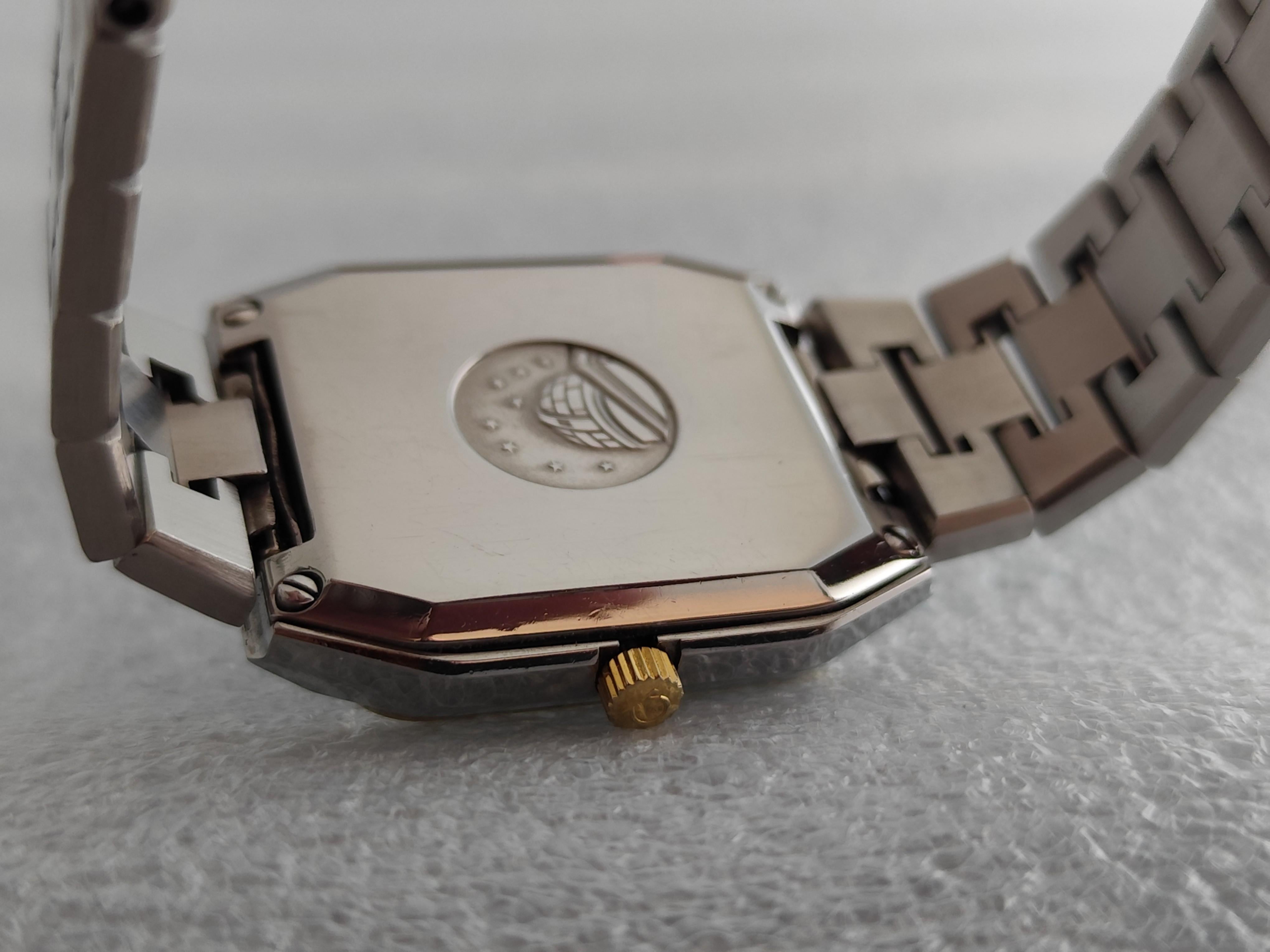 Omega Constellation 1680062 Schwarzes Diamant-Zifferblatt 18K Gold Edelstahl Uhr im Angebot 6