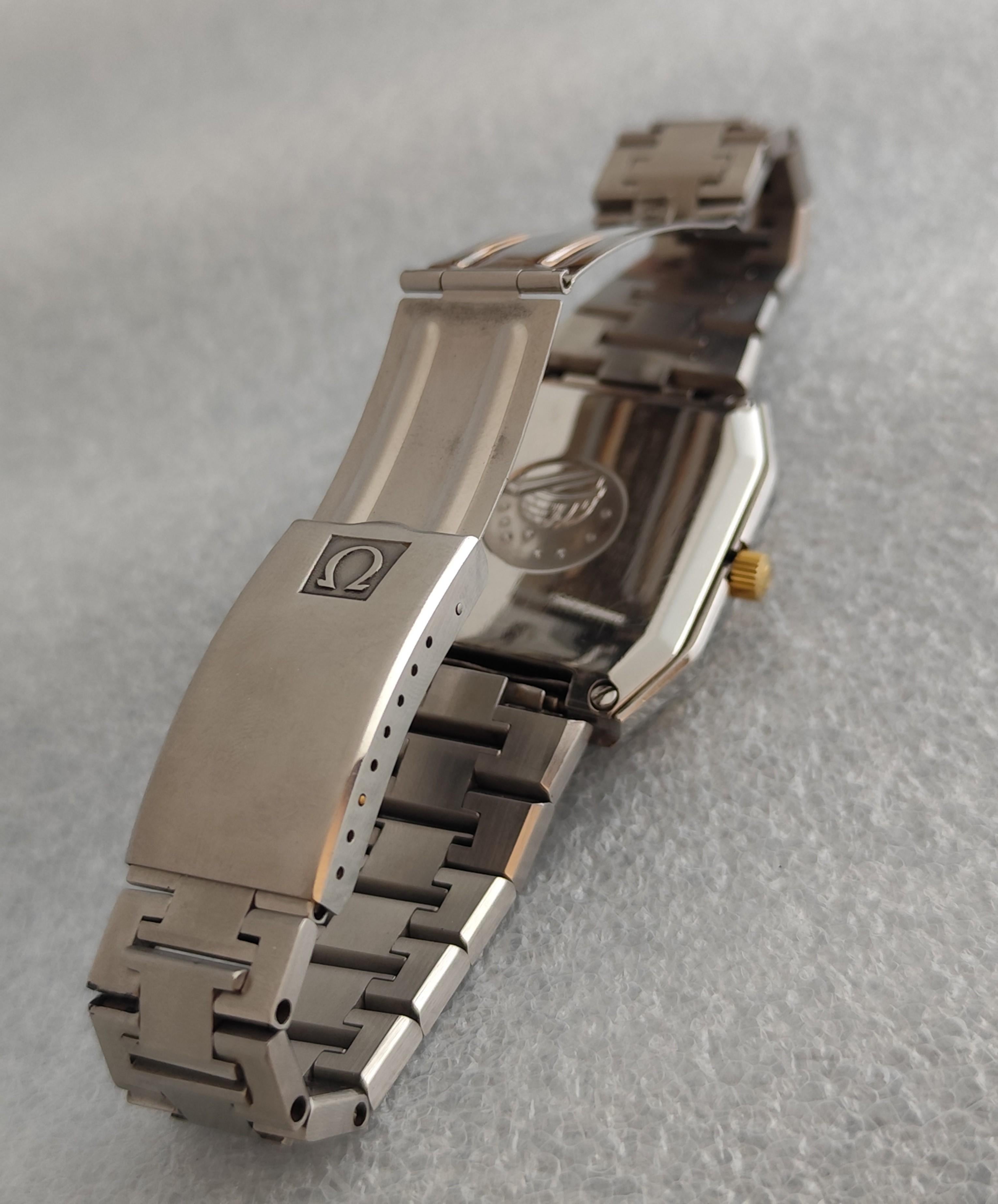 Omega Constellation 1680062 Schwarzes Diamant-Zifferblatt 18K Gold Edelstahl Uhr im Angebot 7