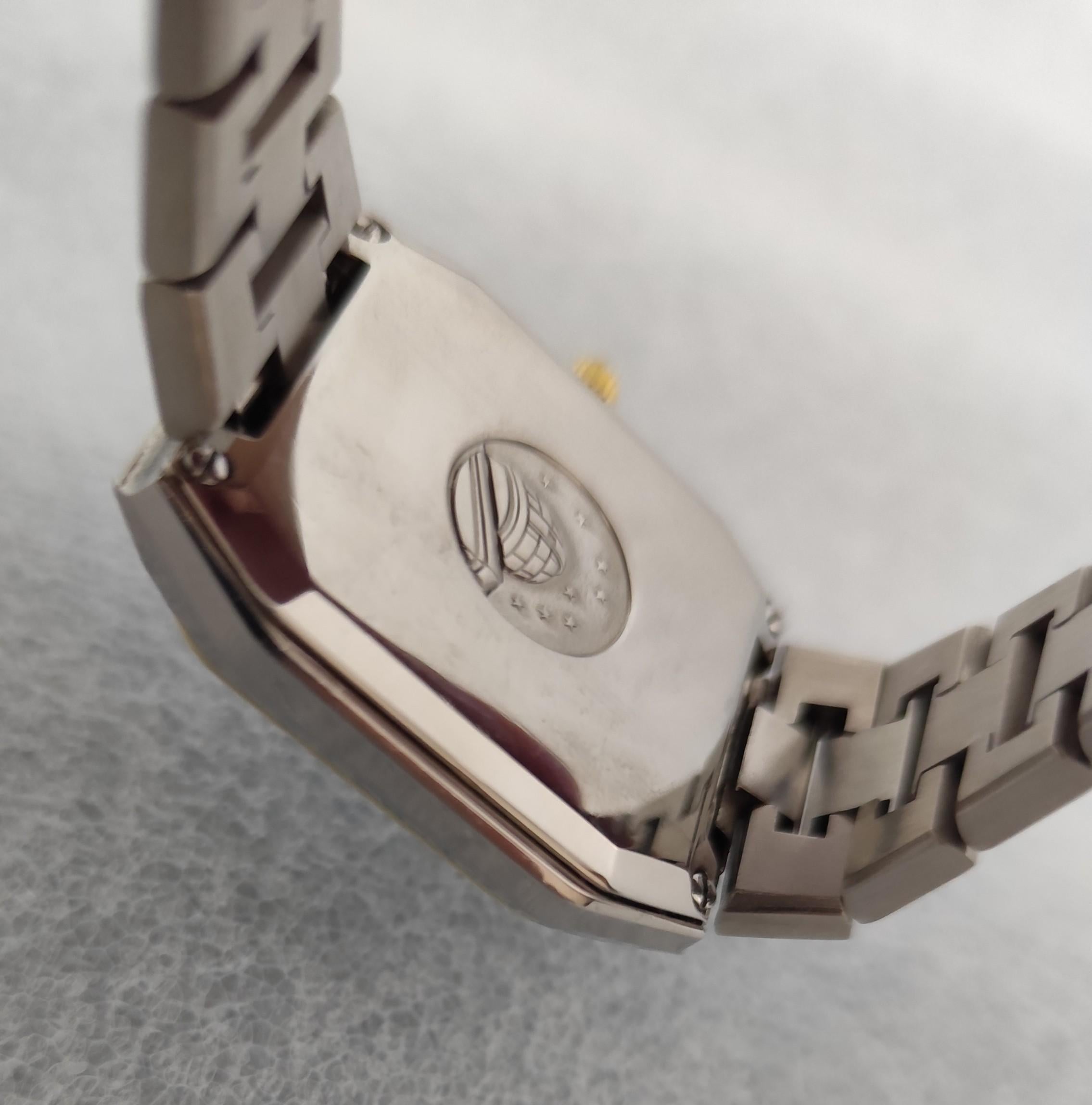 Omega Constellation 1680062 Schwarzes Diamant-Zifferblatt 18K Gold Edelstahl Uhr im Angebot 9