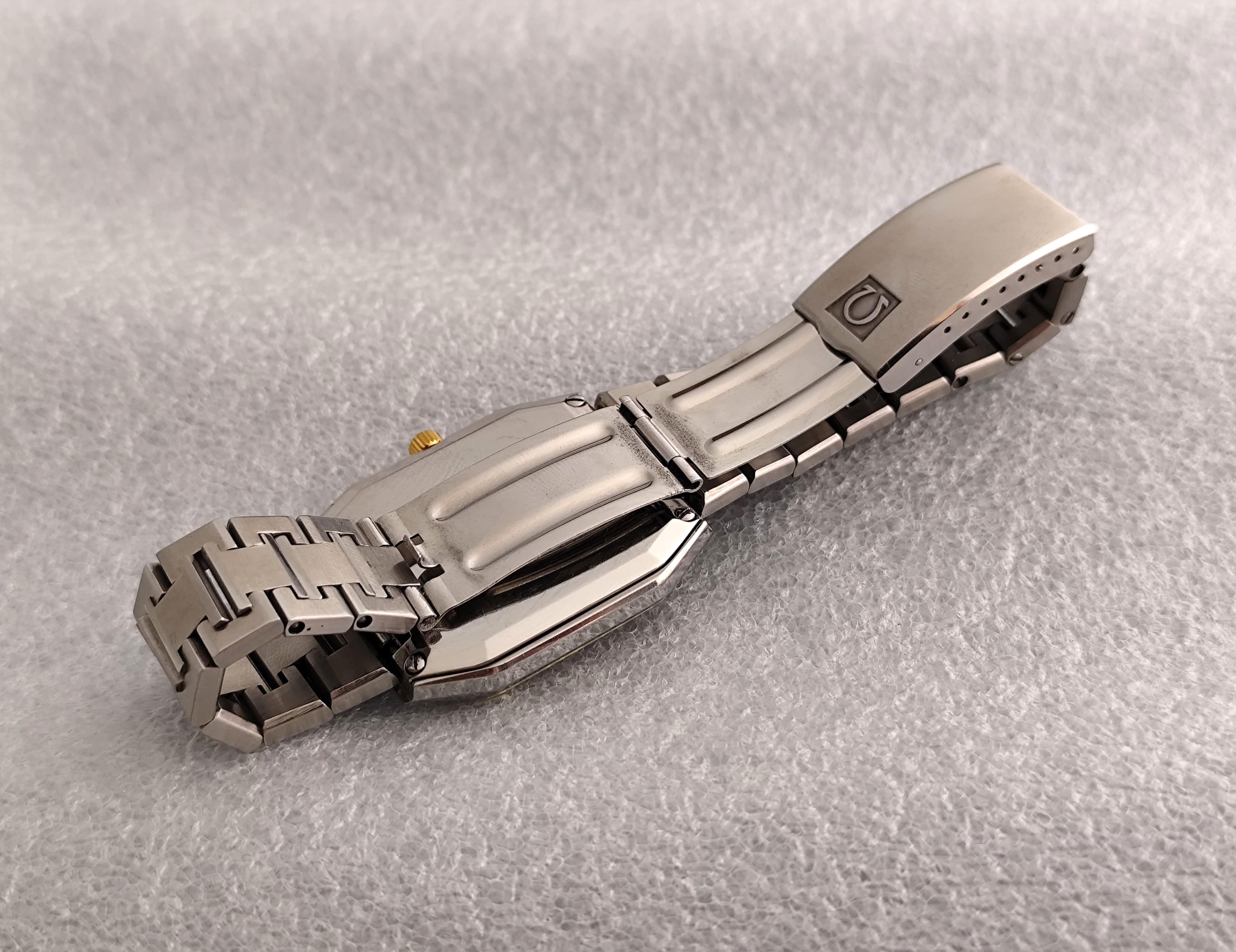 Omega Constellation 1680062 Schwarzes Diamant-Zifferblatt 18K Gold Edelstahl Uhr Herren im Angebot