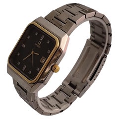 Omega Constellation 1680062 Black Diamond Dial 18K Gold Stainless Steel Watch