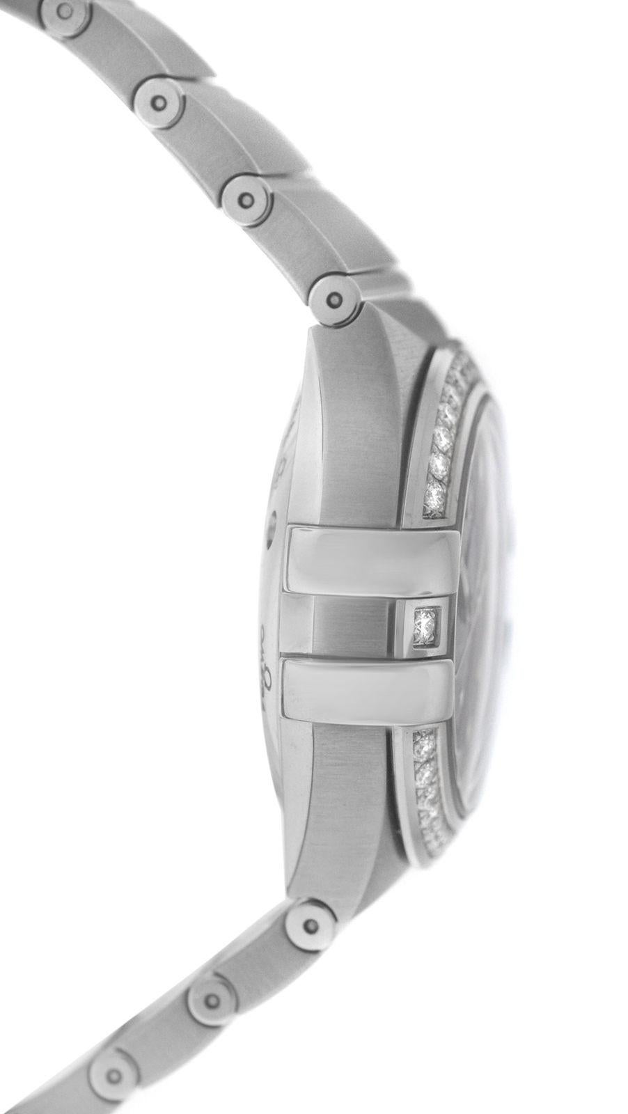 Modern Omega Constellation 18 Karat Gold Diamond Automatic Watch For Sale