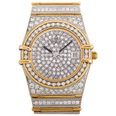Omega Constellation 18 Karat White and Yellow Gold Diamond Quartz Watch 9122489