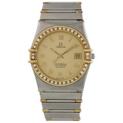 Vintage Omega Constellation 18 Karat Yellow Gold and Diamond Watch