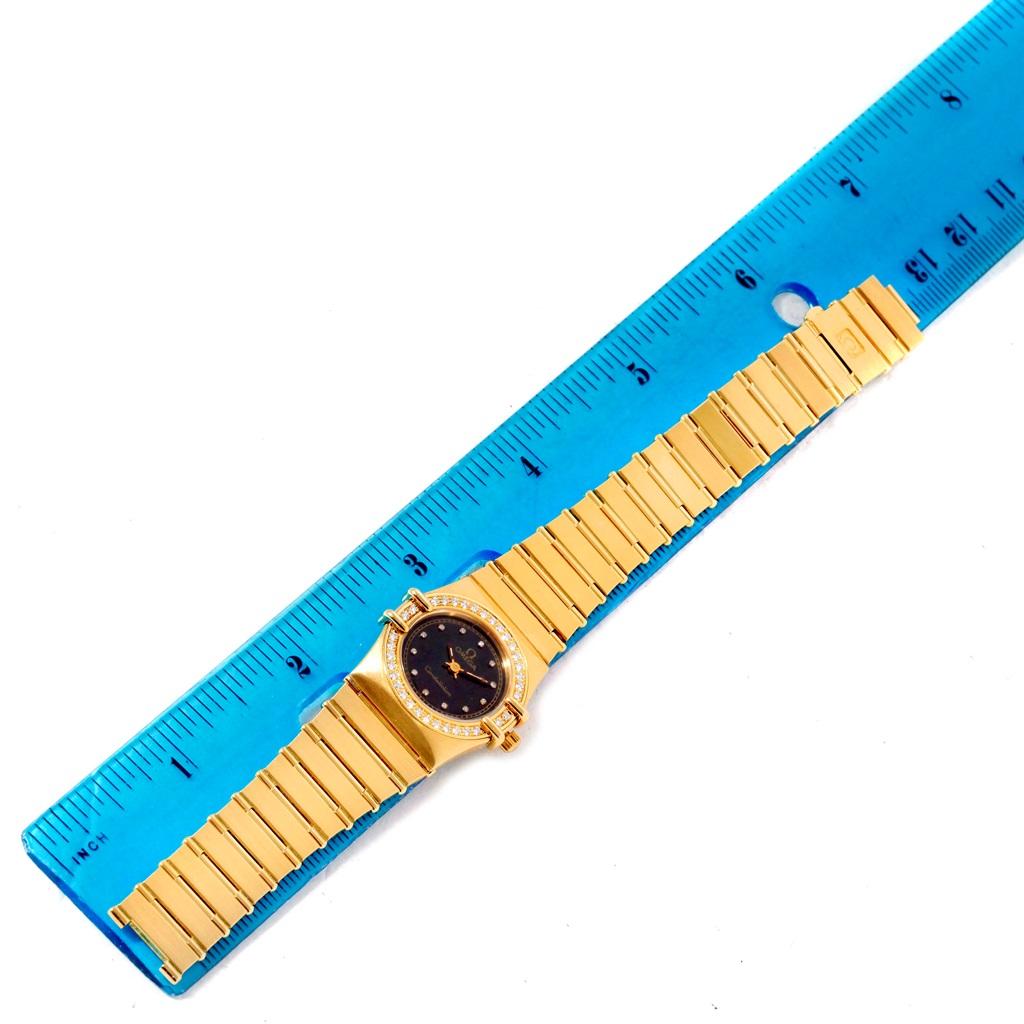 Omega Constellation 18 Karat Yellow Gold Diamond Black Dial Watch 6