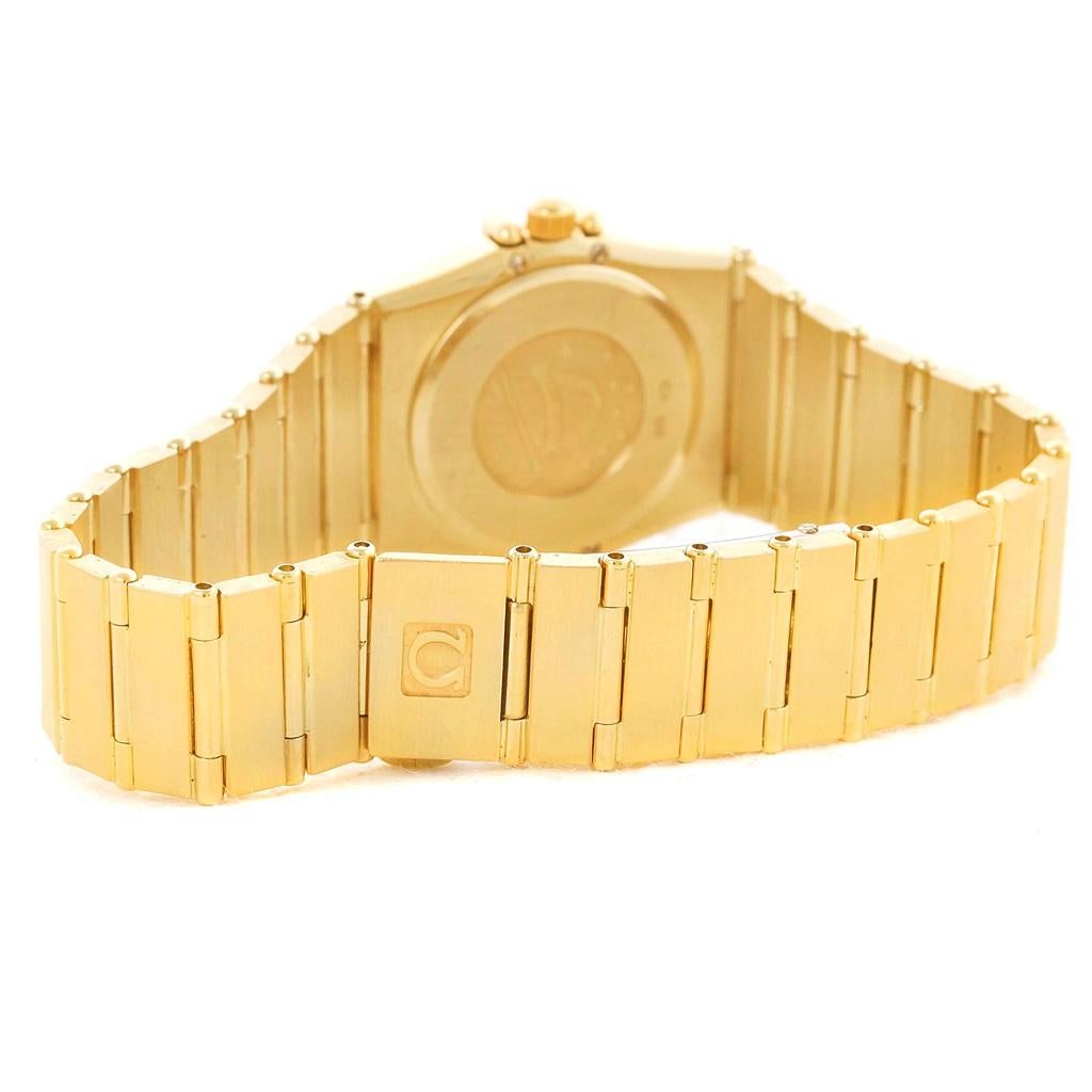 Omega Constellation 18 Karat Yellow Gold Diamond Black Dial Watch 5