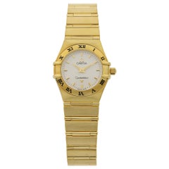 Omega Constellation 18 Karat Yellow Gold White Dial Quartz Ladies Watch