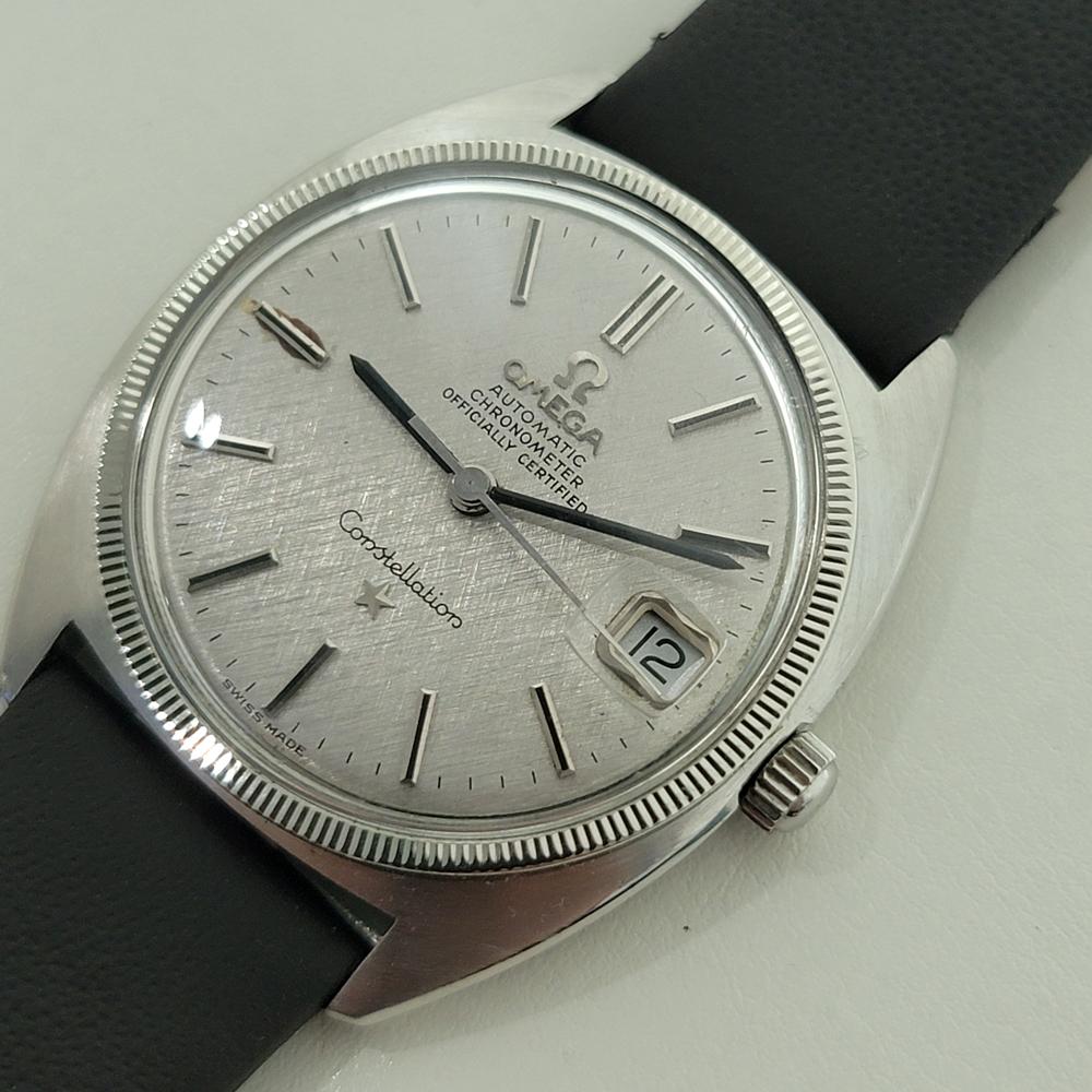 Omega Constellation 18k Gold Lünette Herren Datum Automatik 1960er Jahre Vintage RA539 im Angebot 2