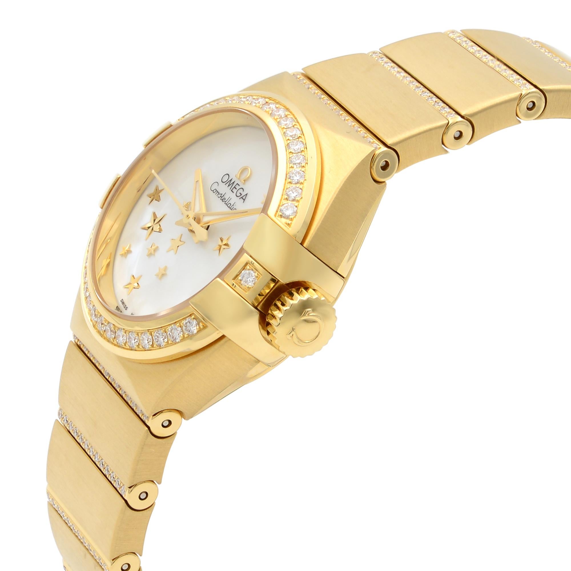 Omega Montre Constellation en or 18 carats avec cadran en diamants pour femme 123.55.27.20.05.002 Neuf - En vente à New York, NY