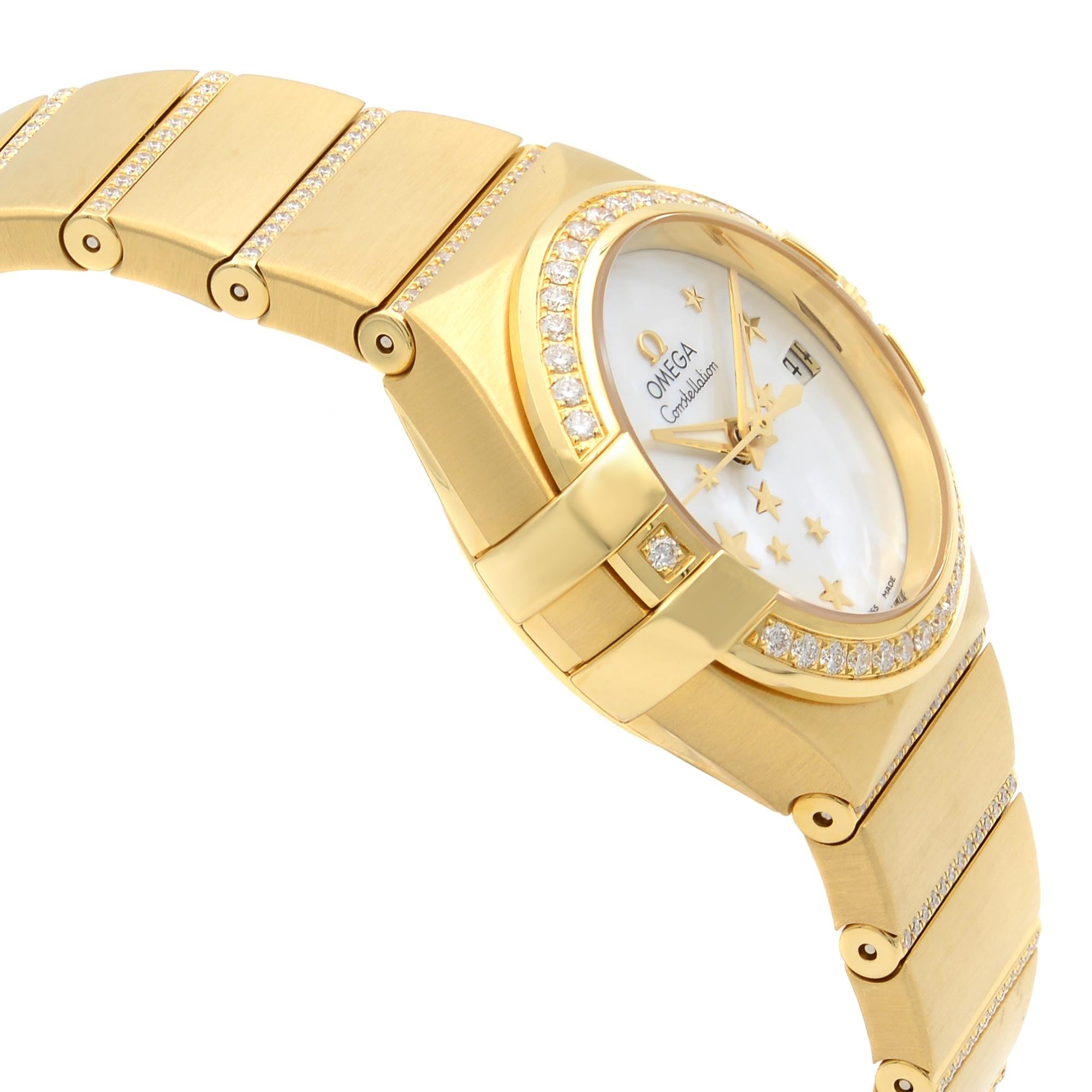 Omega Montre Constellation en or 18 carats avec cadran en diamants pour femme 123.55.27.20.05.002 Pour femmes en vente