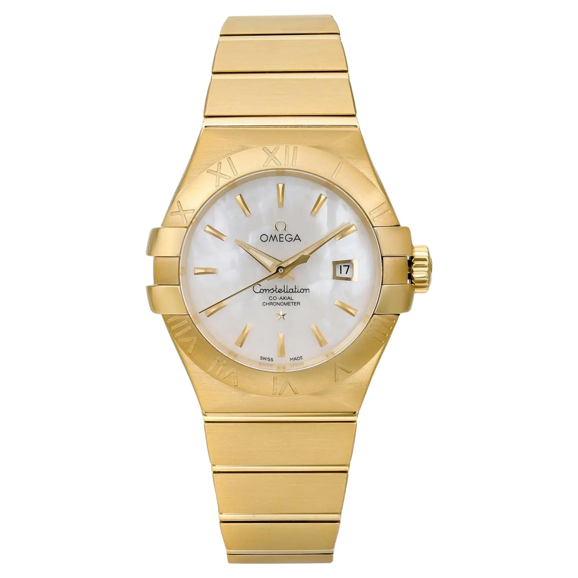 Omega Constellation 18K Gold MOP Dial Womens Watch 123.50.31.20.05.002 For Sale