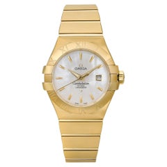 Antique Omega Constellation 18K Gold MOP Dial Womens Watch 123.50.31.20.05.002