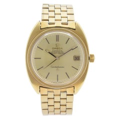 Used Omega Constellation 18k Gold Plated Steel Champagne Dial Mens Watch 168027