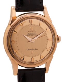 Omega Constellation 18 Karat Pink Gold Pie Pan Dial, circa 1959