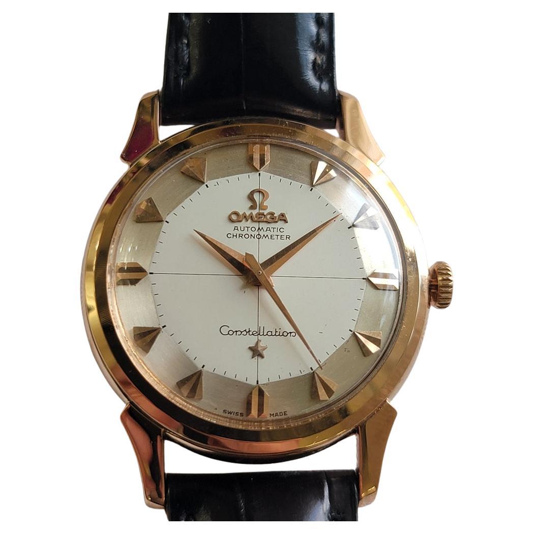 Omega Constellation 18k Rose Gold 35mm Mens 1960s Vintage Automatic RA705 For Sale