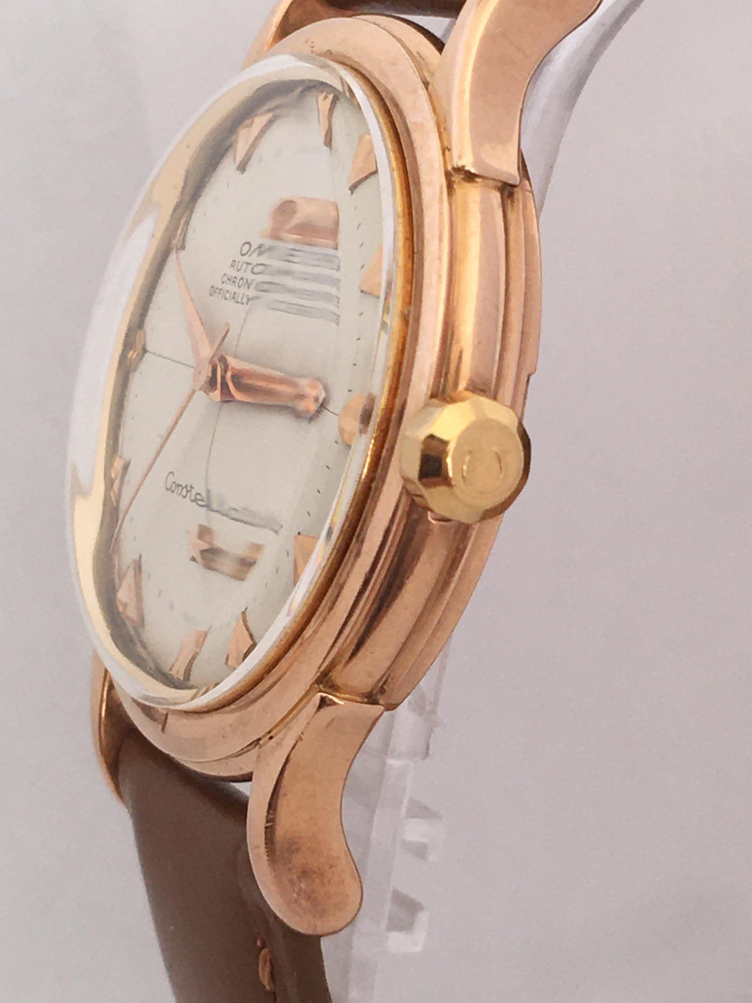 Omega Constellation 18 Karat Rose Gold Gents Vintage Automatic Watch 1958 4