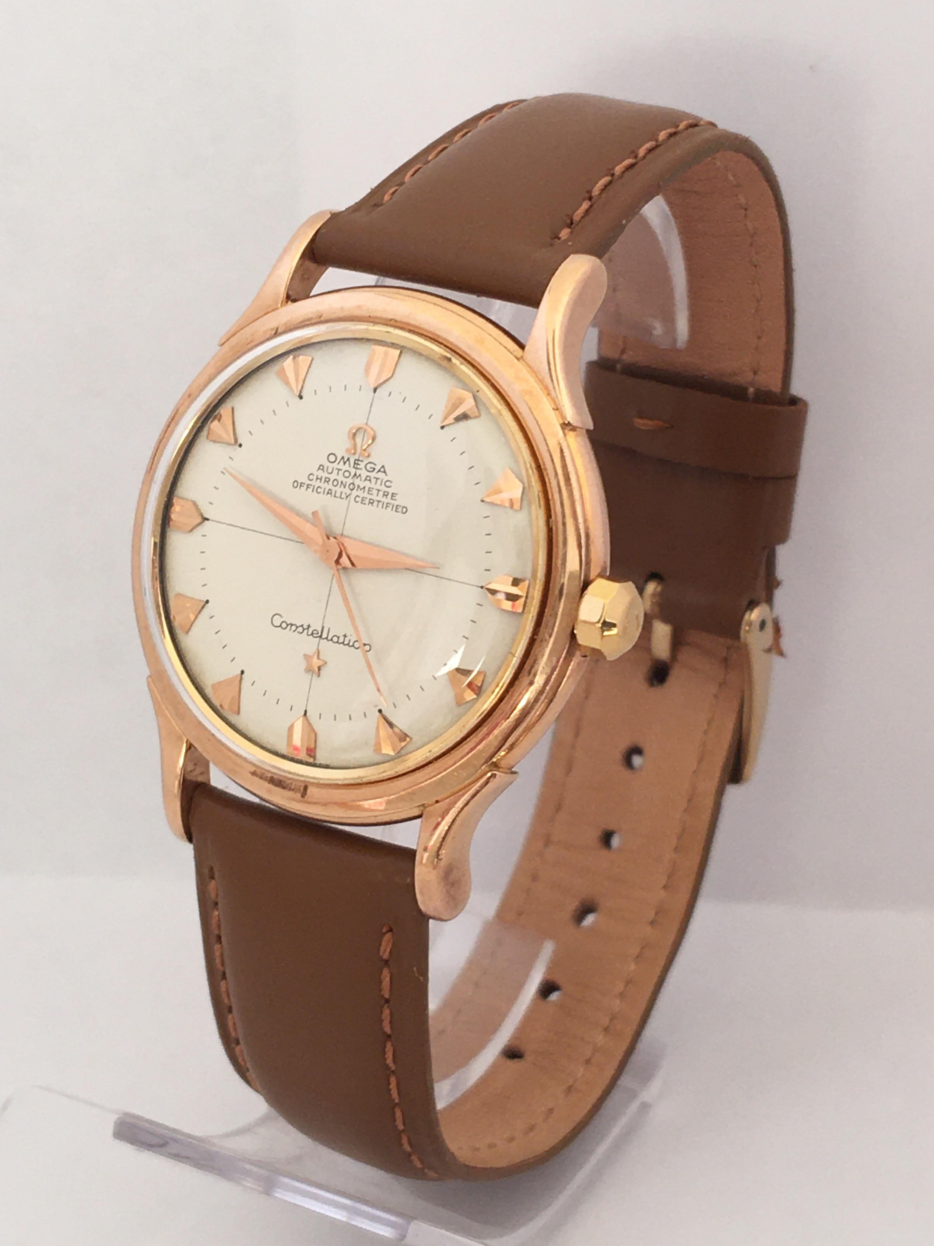 Omega Constellation 18 Karat Rose Gold Gents Vintage Automatic Watch 1958 6