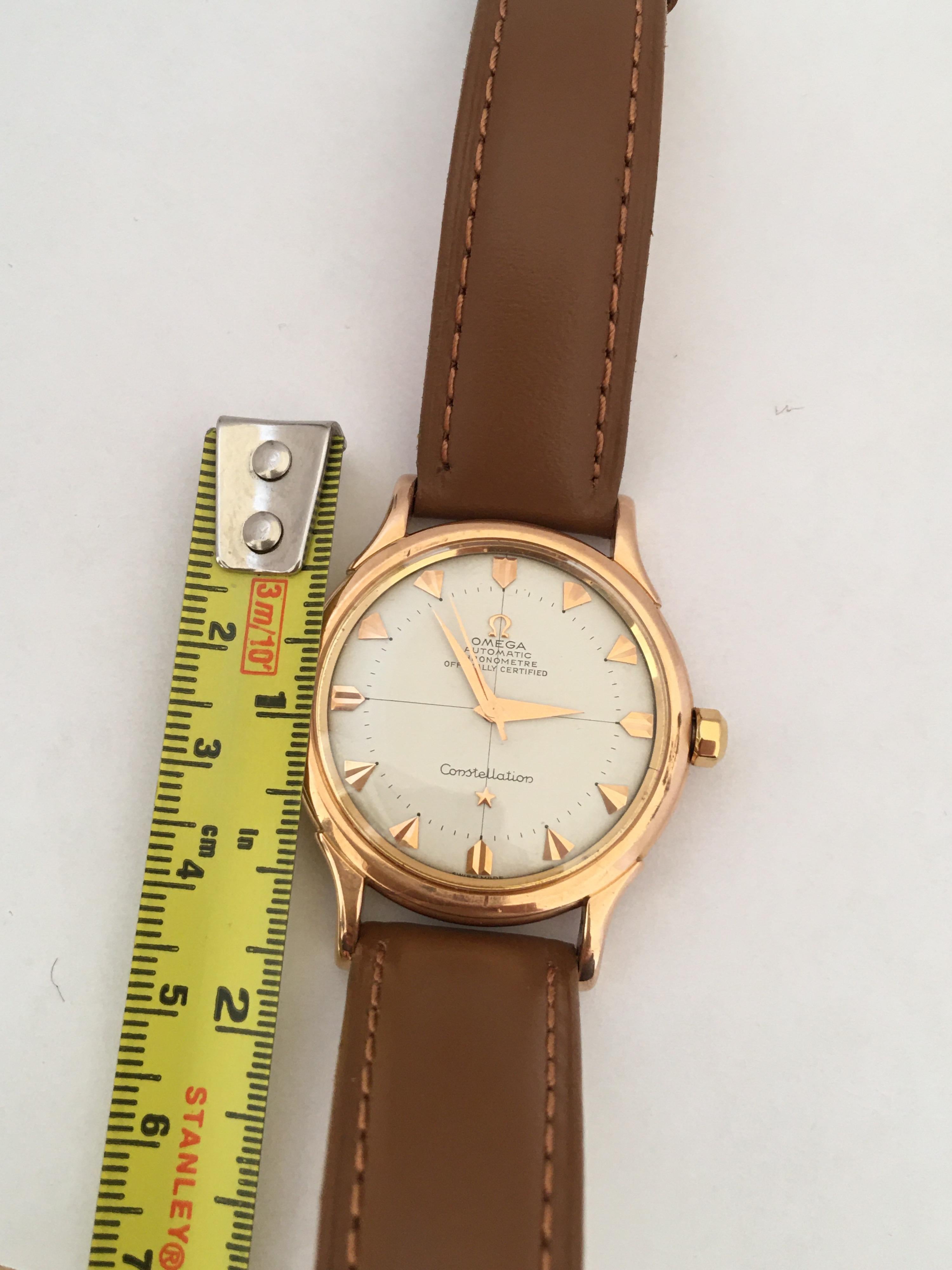 Omega Constellation 18 Karat Rose Gold Gents Vintage Automatic Watch 1958 2