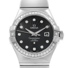 Omega Constellation 18K White Gold Black Dial Ladies Watch 123.55.31.20.51.001