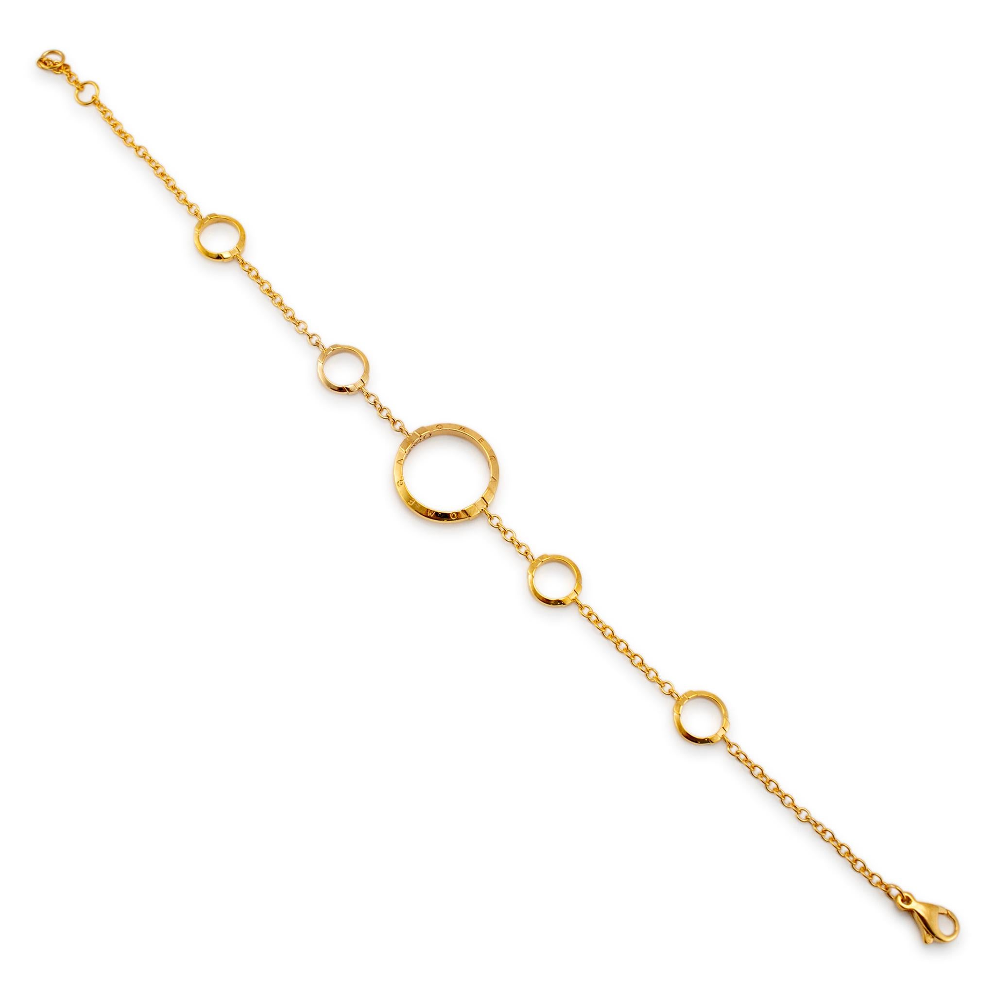 Marke: Omega 

Geschlecht: Damen 

Metall Typ: 18K Gelbgold

Länge: 7,25 Zoll

Breite: 1.80 mm

Gewicht: 4,72 Gramm

Damen 18K Gelbgold, Armband. Das Metall wurde getestet und es wurde festgestellt, dass es sich um 18 Karat Gelbgold handelt.