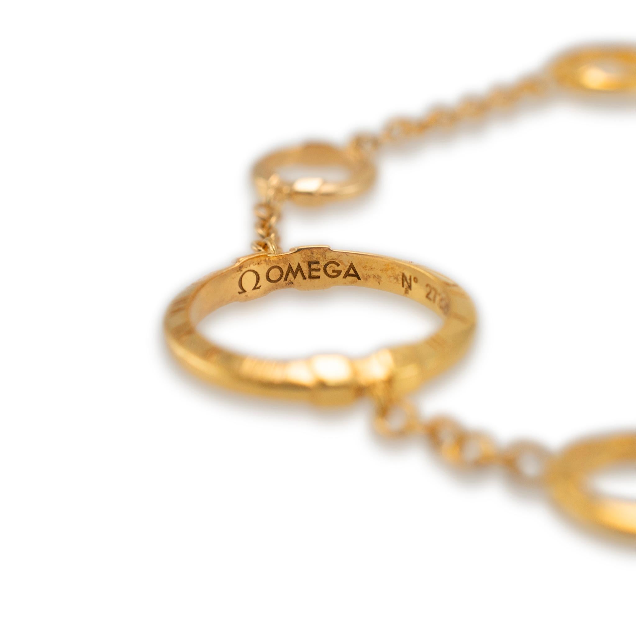 Omega Constellation 18K Gelbgold römische Ziffern Griffe Kette Armband 1