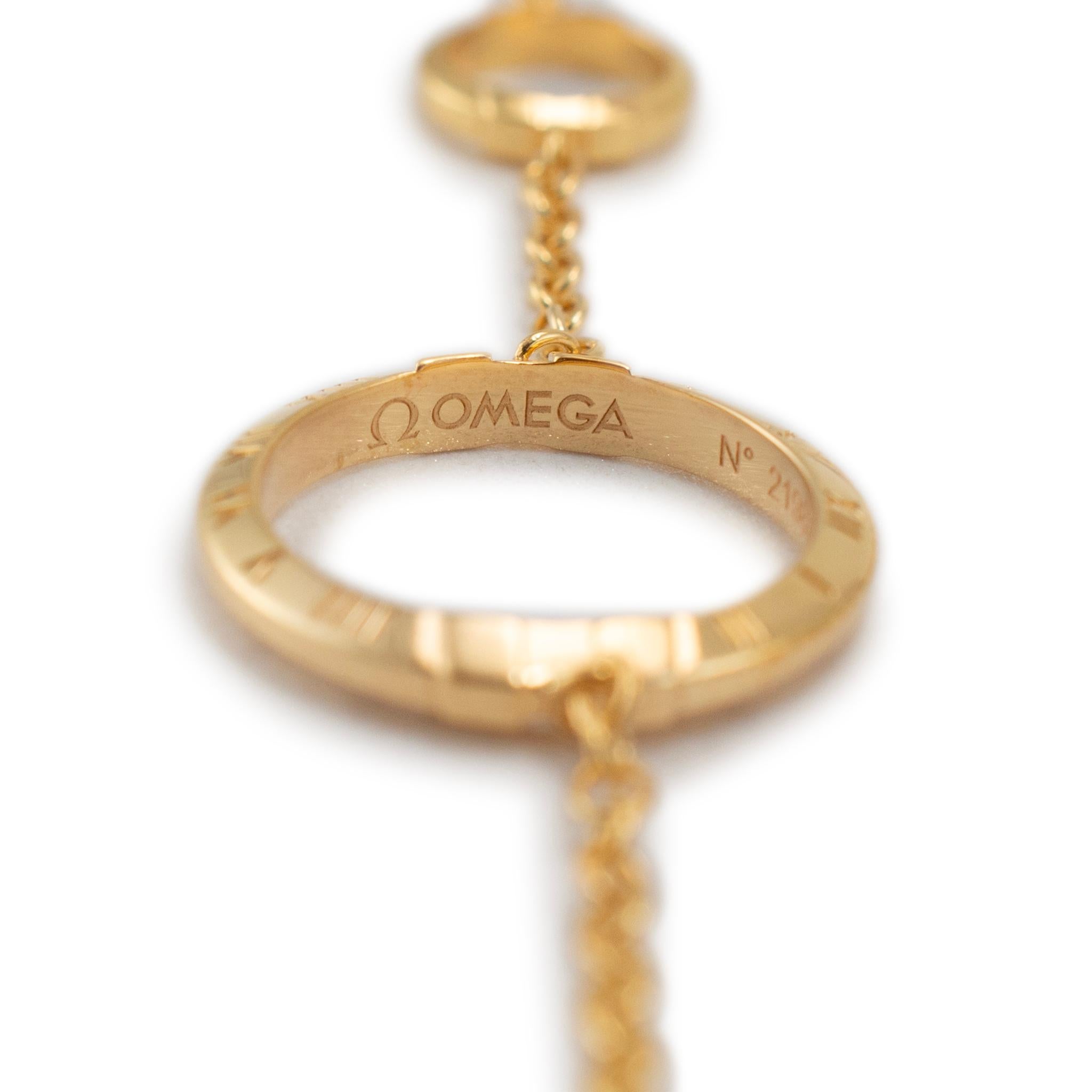 Omega Constellation 18K Yellow Gold Roman Numerals Griffes Chain Necklace 6