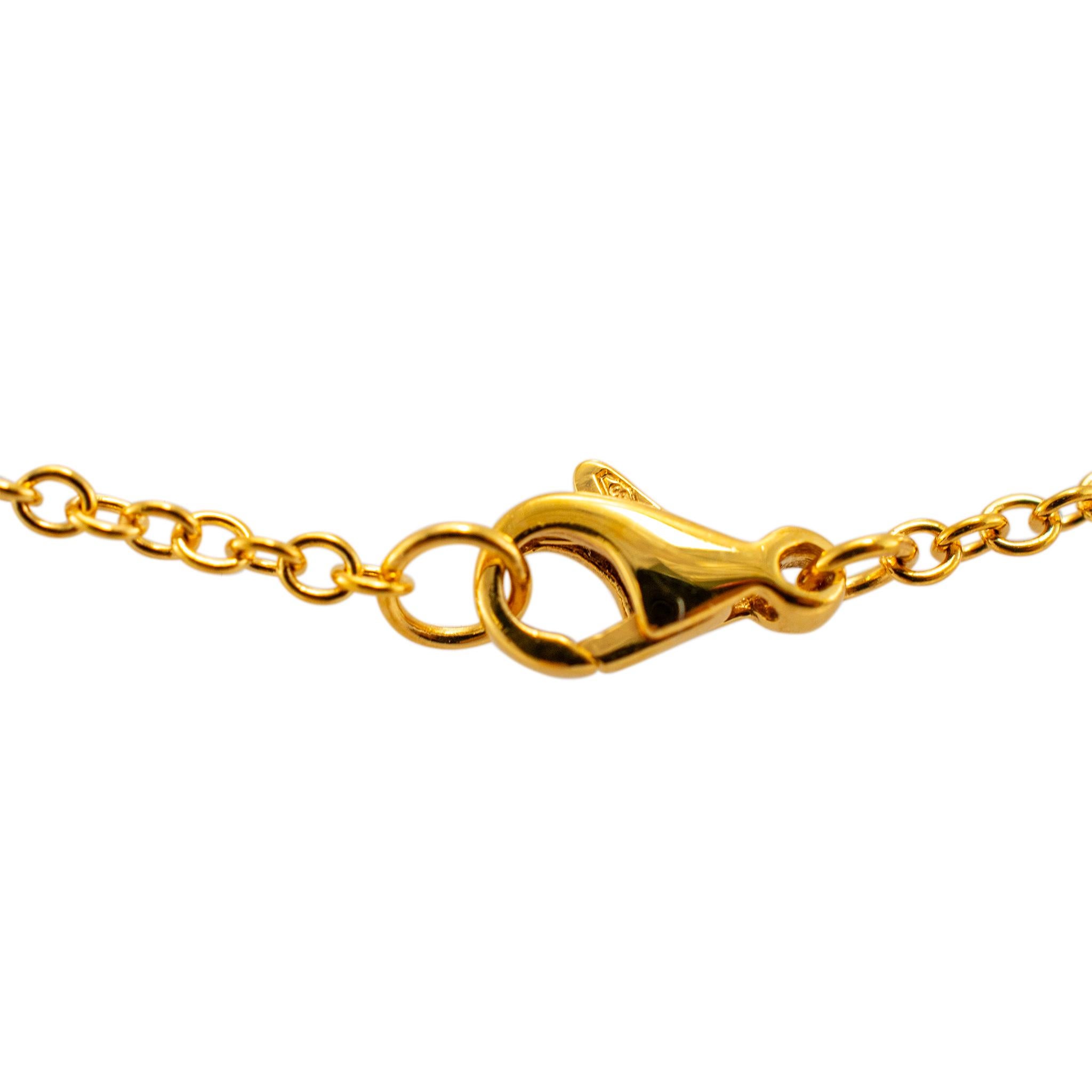 Omega Constellation 18K Yellow Gold Roman Numerals Griffes Chain Necklace 2