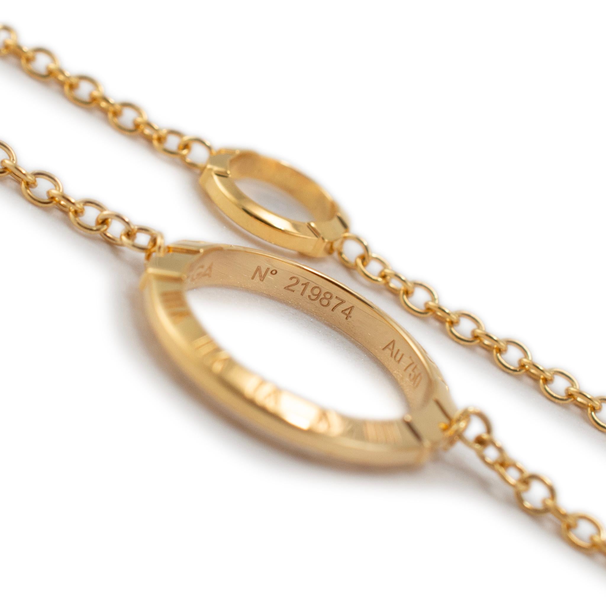 Omega Constellation 18K Yellow Gold Roman Numerals Griffes Chain Necklace 5