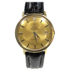 Retro Omega Constellation 1960s 18 Karat Automatic Pie Pan Dial Wristwatch