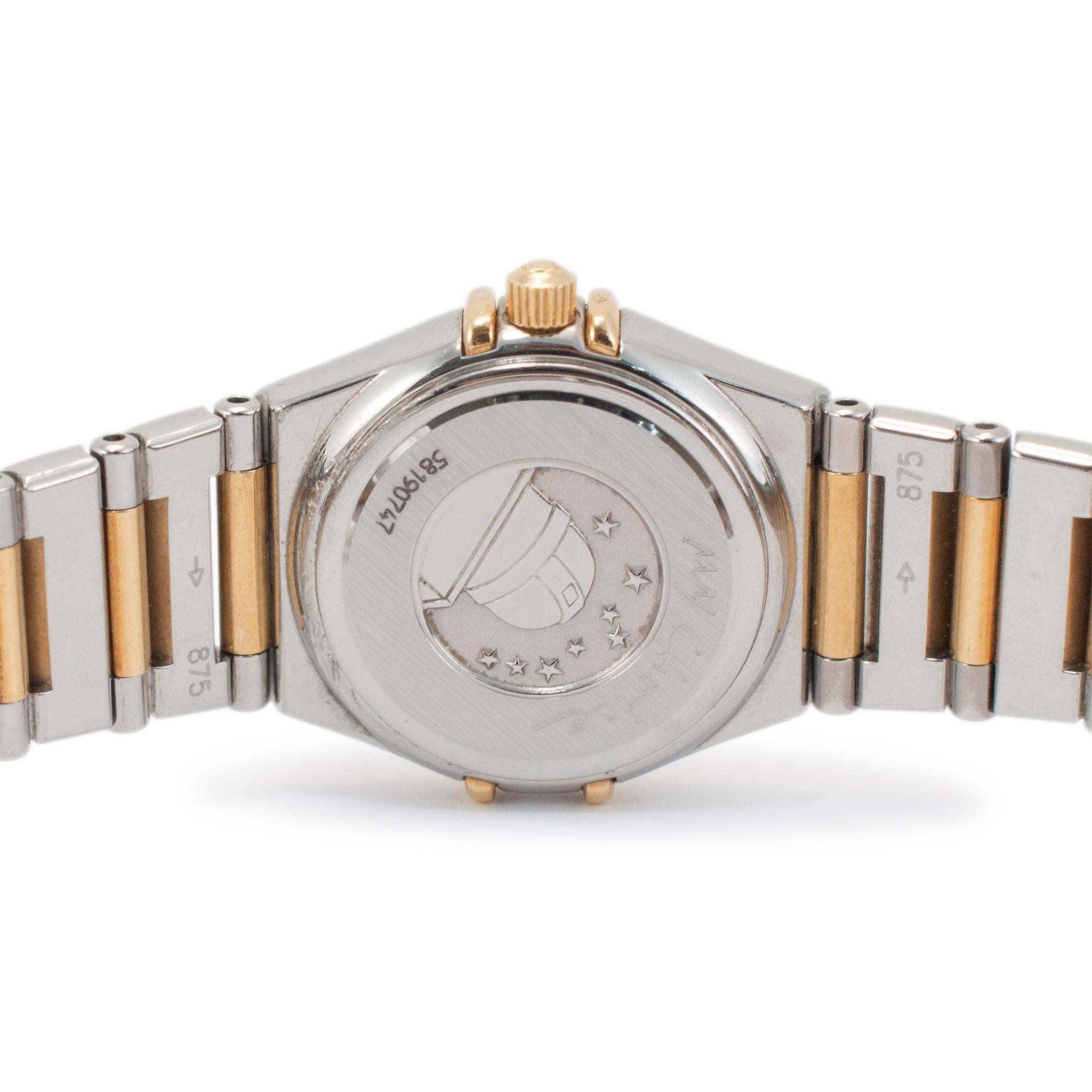 Women's Omega Constellation 22.50mm 1267.75.00 Mop Diamond Dial Two Tone Ladies Watch