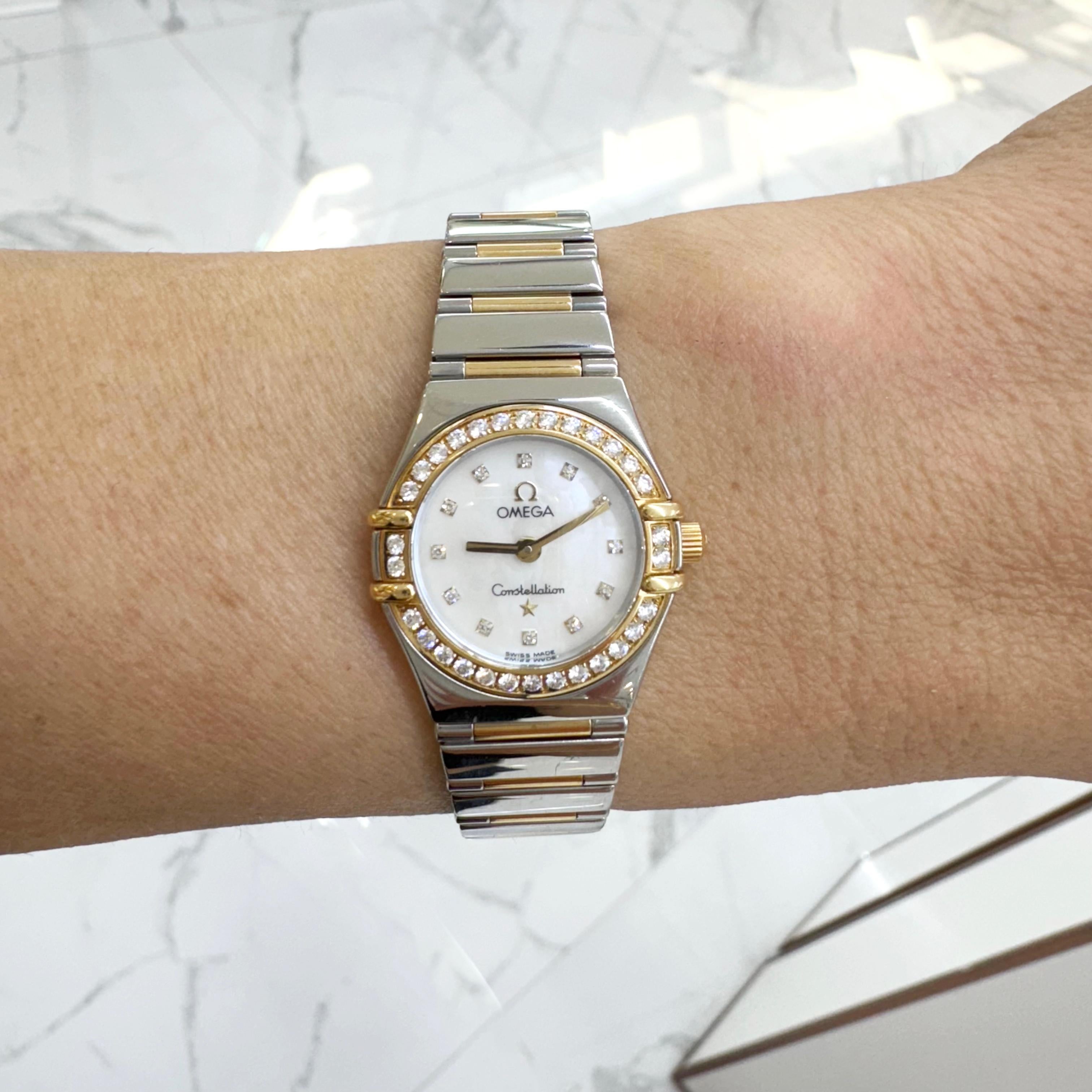 Omega Constellation 22.50mm 1267.75.00 Mop Diamond Dial Two Tone Ladies Watch 3