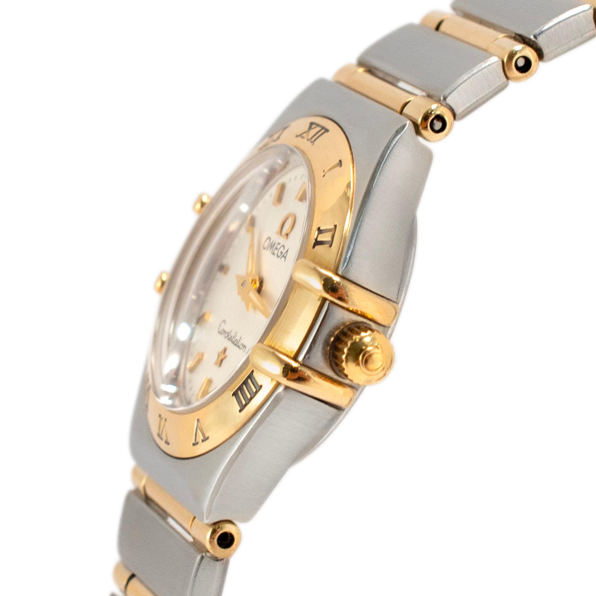 Omega Constellation 23MM 895.1080 Orologio in oro giallo 18K in acciaio inossidabile In condizioni ottime in vendita a Houston, TX