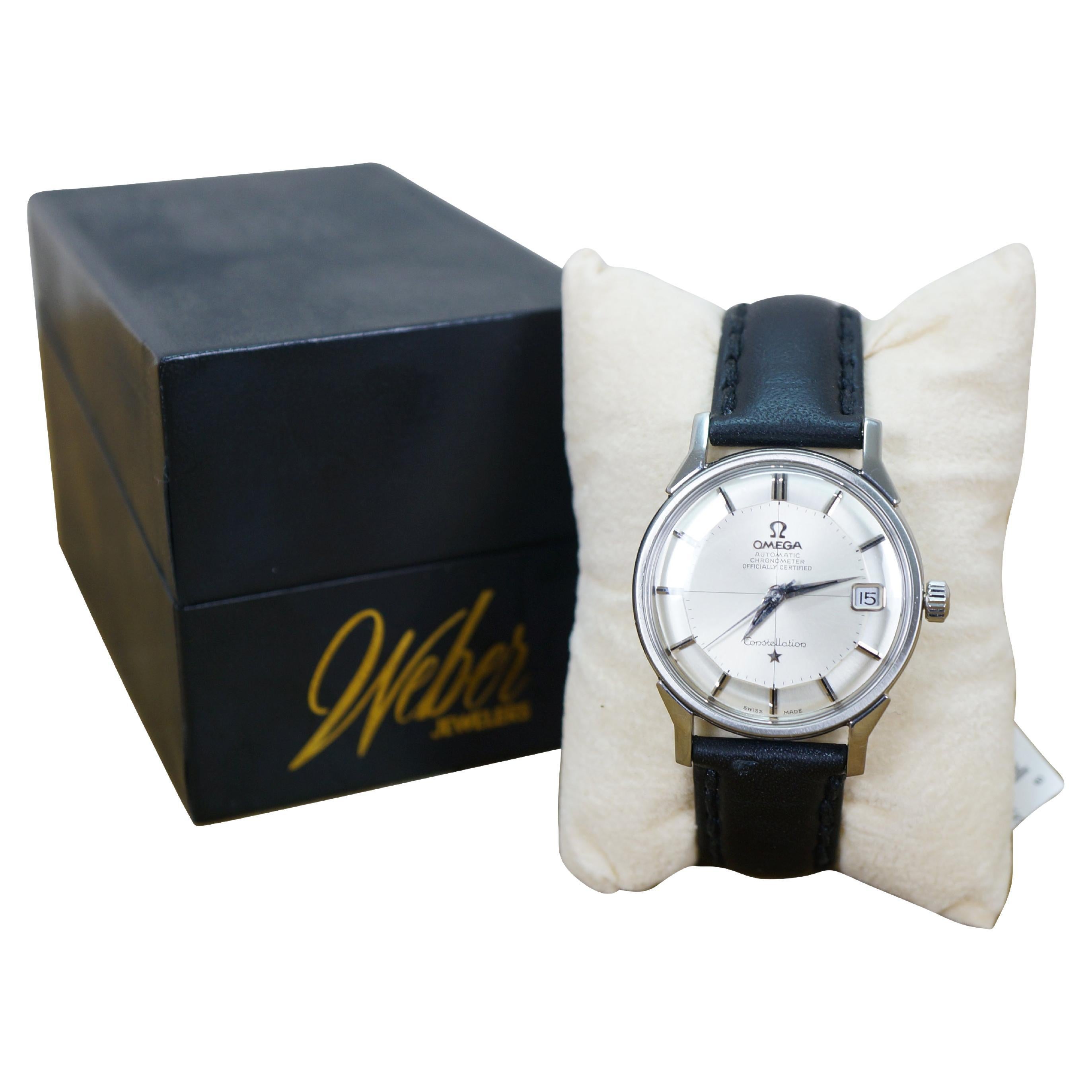 Omega Constellation 24J 564 168.005 Pie Pan Zifferblatt Datum Chronometer Uhr im Angebot