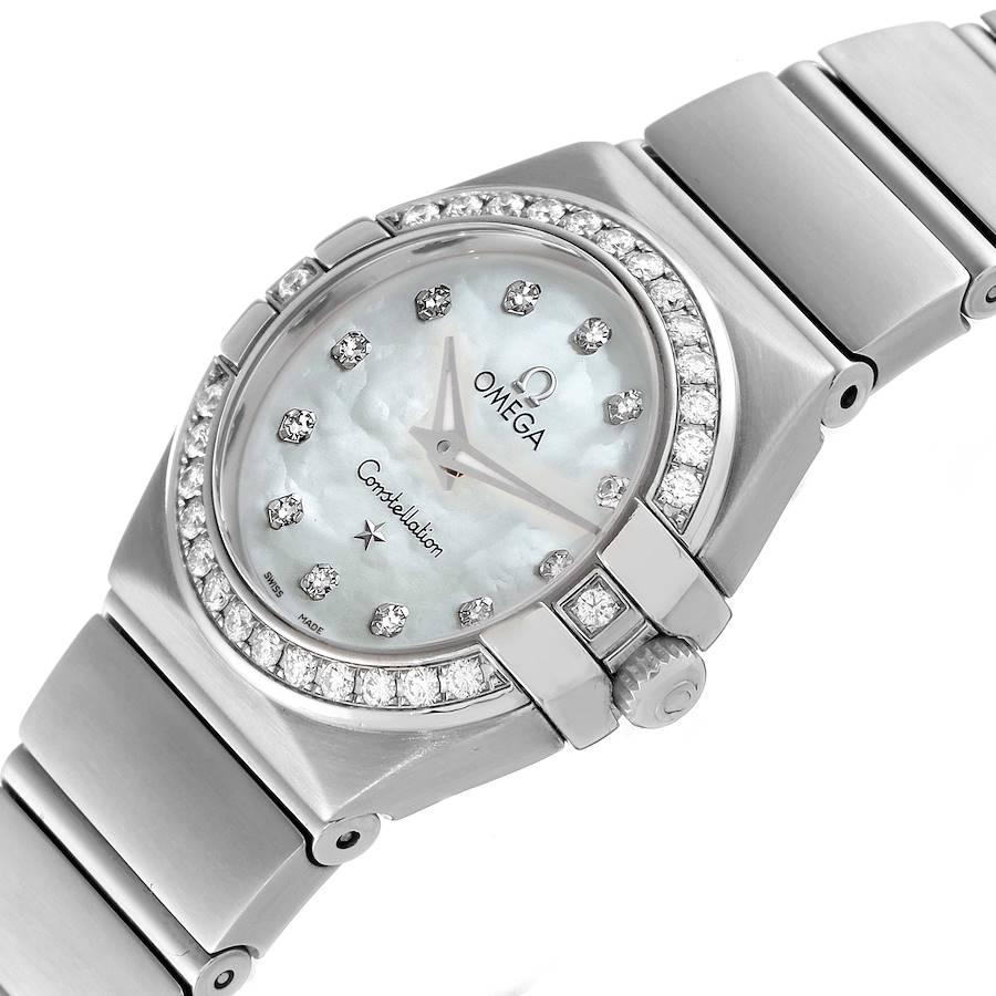 Women's Omega Constellation MOP Diamond Watch 123.15.24.60.55.003 Box Card