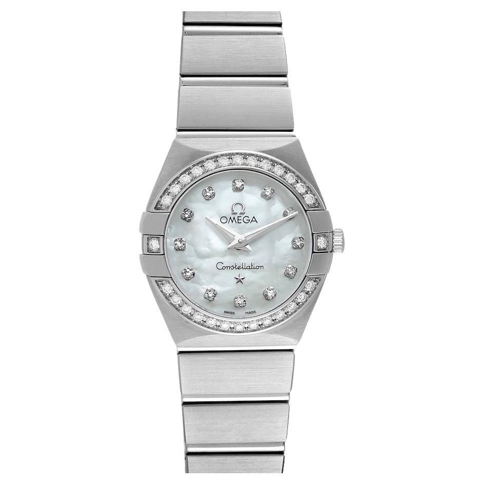 Omega Constellation MOP Diamond Watch 123.15.24.60.55.003 Box Card