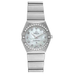 Omega Constellation MOP Diamond Watch 123.15.24.60.55.003 Box Card
