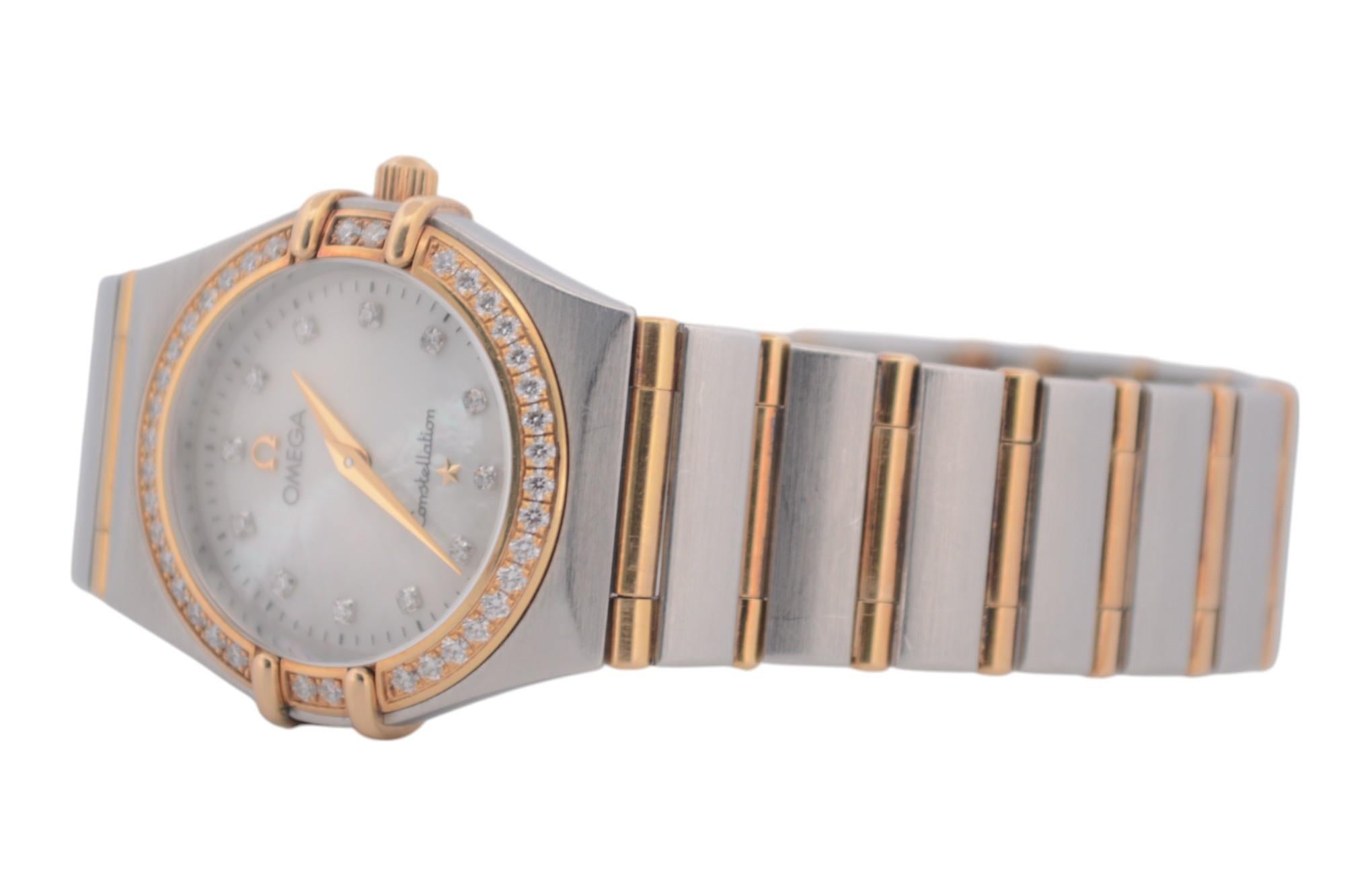 Omega Constellation 25,5 mm quadrante bicolore MOP con diamante al quarzo Ref 8951201 In condizioni ottime in vendita a București, București