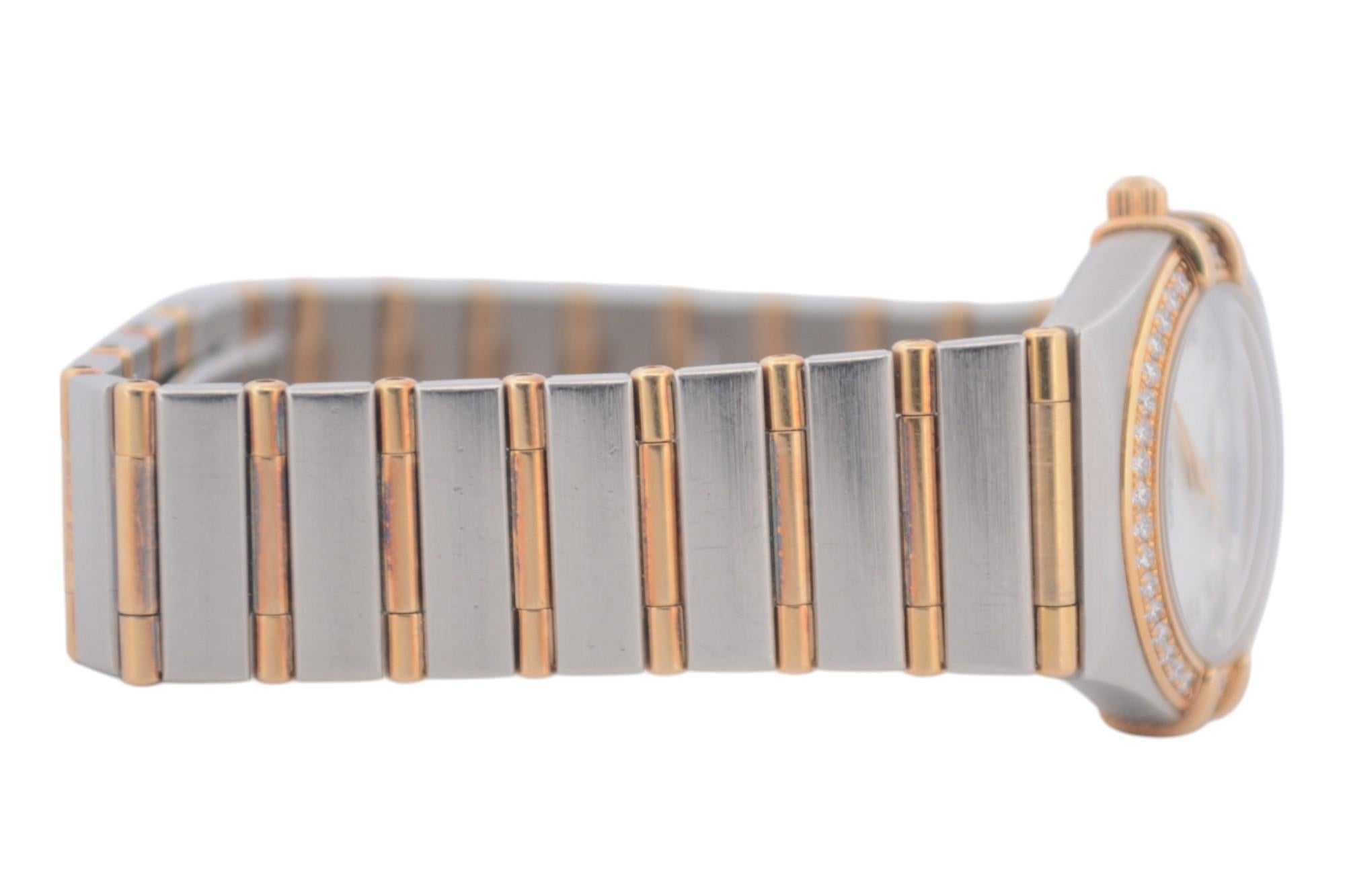 Omega Constellation 25,5 mm quadrante bicolore MOP con diamante al quarzo Ref 8951201 in vendita 2