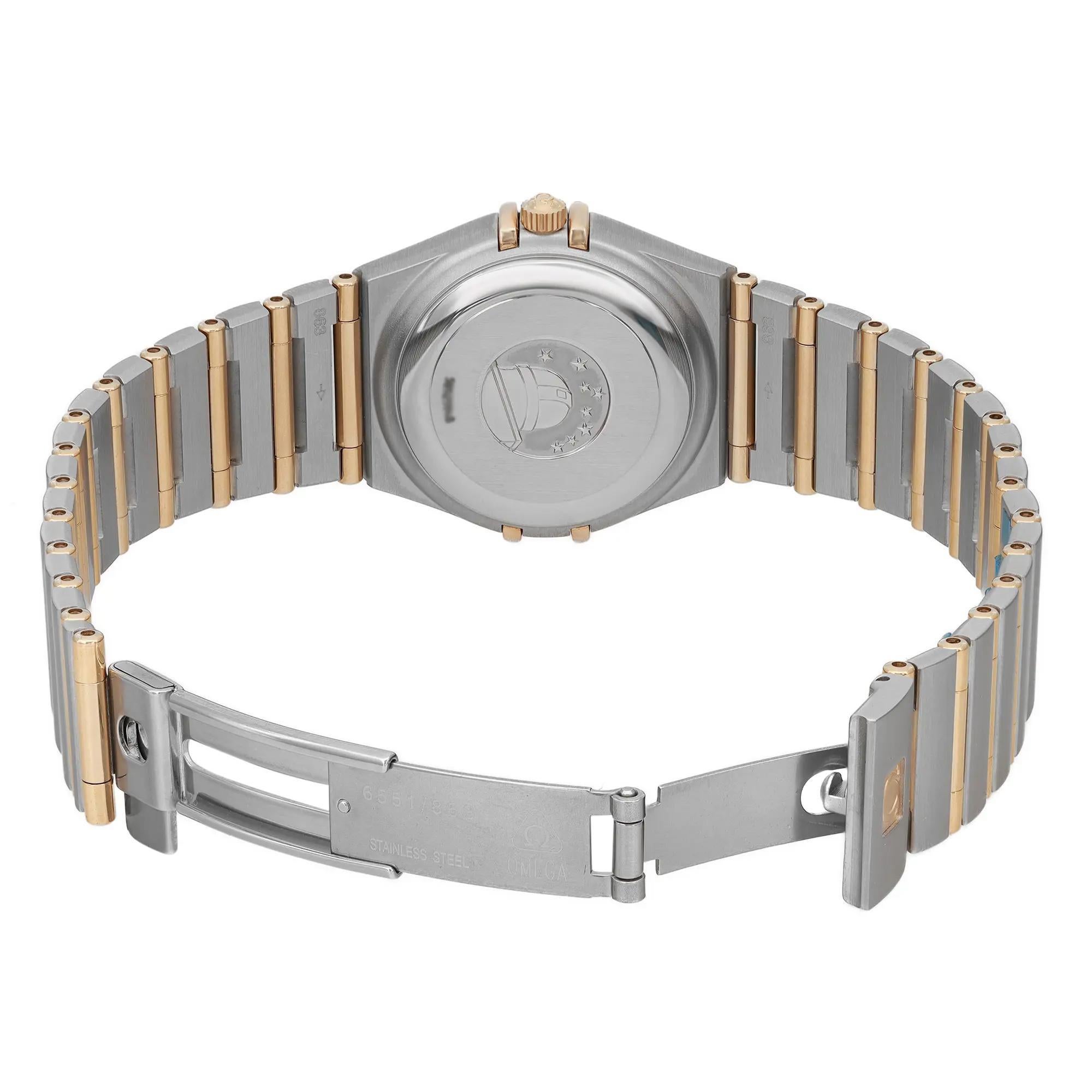 Omega Constellation 27.5mm 18K Yellow Gold Steel White Dial Watch 1292.30.00 2